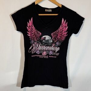 Warrensburg motorcycle rally 2018 Black and Pink Graphic Tee
